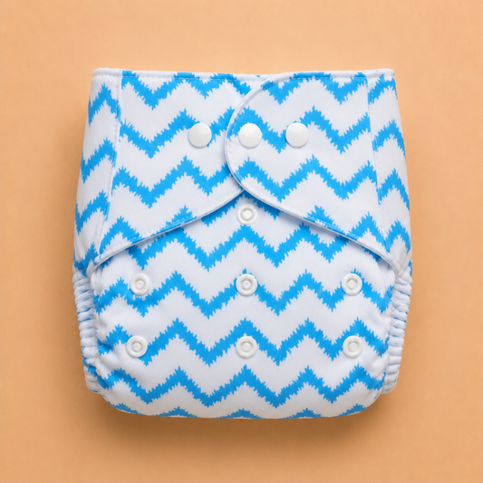 Reuseable Diaper - Printed - Blue Breeze